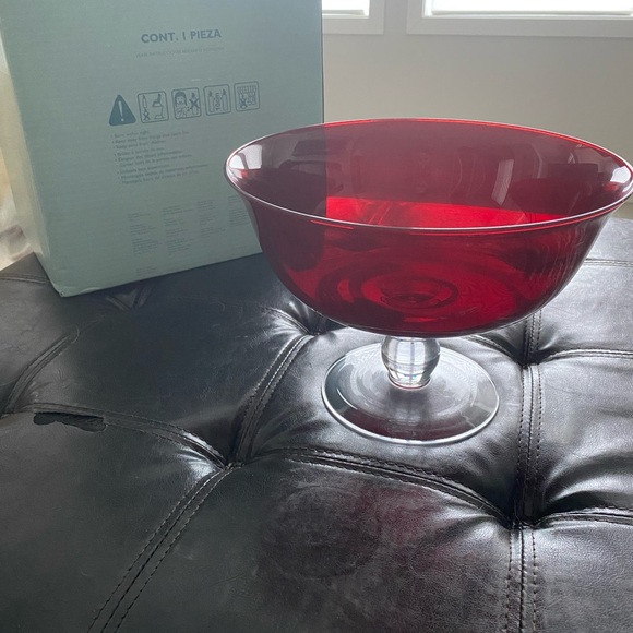 PartyLite Ruby Red 3-wick Holder - Picture 1 of 2